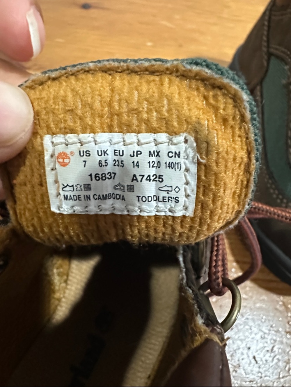 Timberland Kids Brown and Green Outdoor Boots - Picture 2 of 8